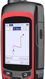 A6 Handheld GPS for Hiking, Rugged Waterproof GPS Navigator with 20 Hrs of Battery Life, 2 Navigation Mode, 2.4" Color Display and GPS Compass, Moon Phase Information
